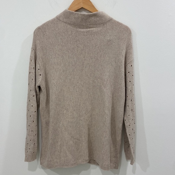 Anthropologie ~Moth~ Cashmere Blend Mock Neck
Perforated Sleeve Sweater - Picture 4 of 10